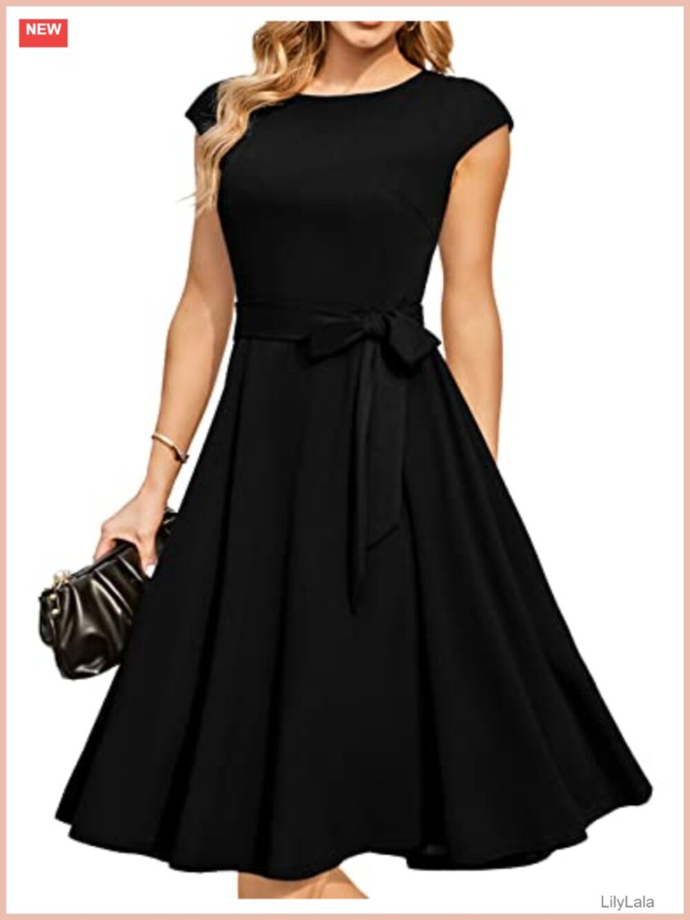 A-Line Mid Calf Cocktail Dress Cap Sleeve Semi Formal Wedding Guest